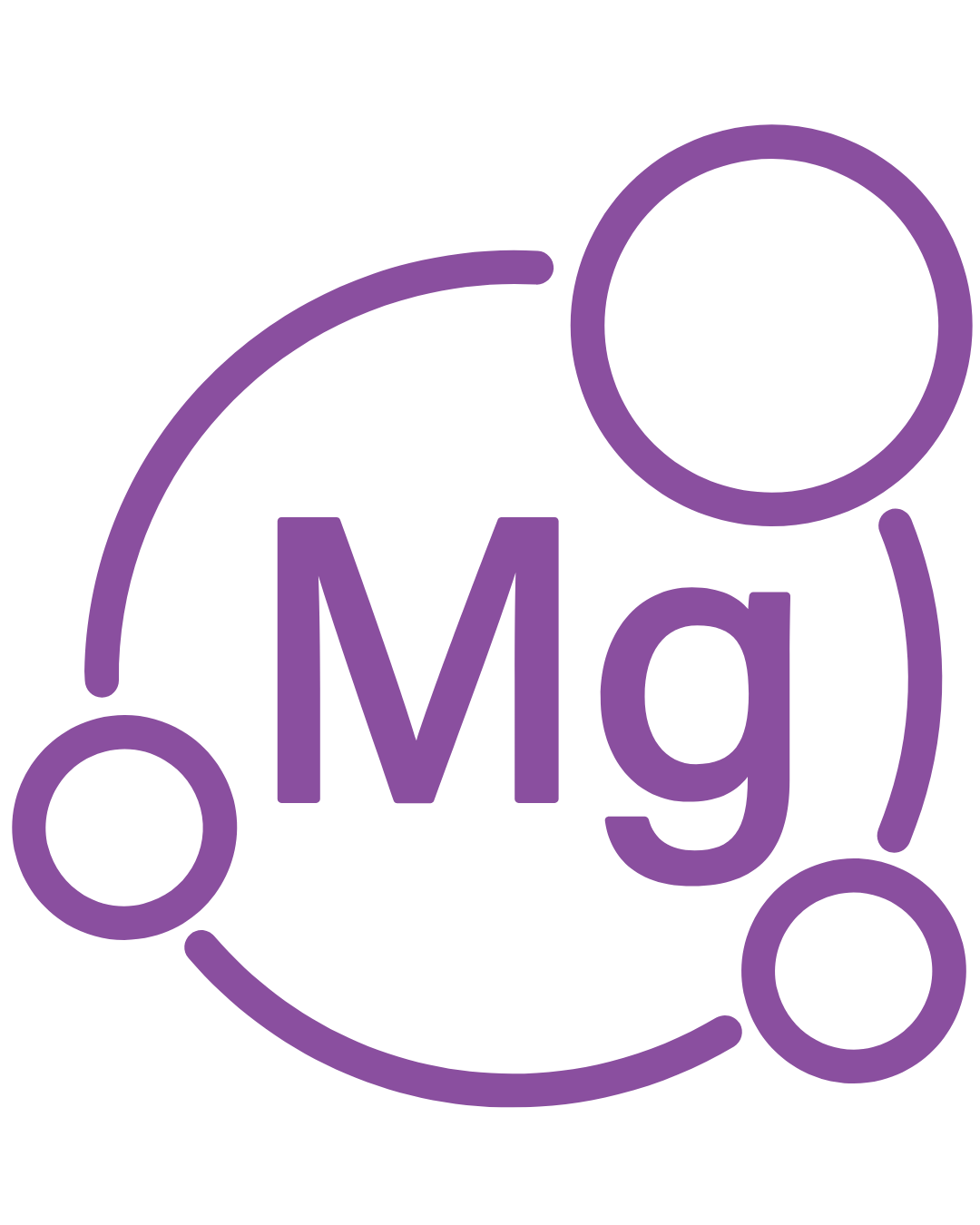 Illustration des minéraux essentiels contenus dans la poudre d’Ube MyUbe, dont le magnésium, qui soutiennent l’énergie, la vitalité et le bon fonctionnement du corps.